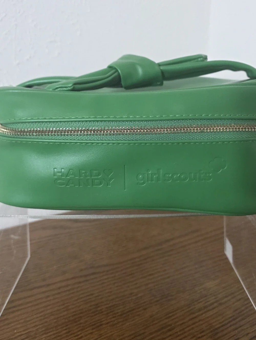 Hard Candy x Girl Scouts Mint Condition Green Faux Leather Zipper Makeup Bag 10